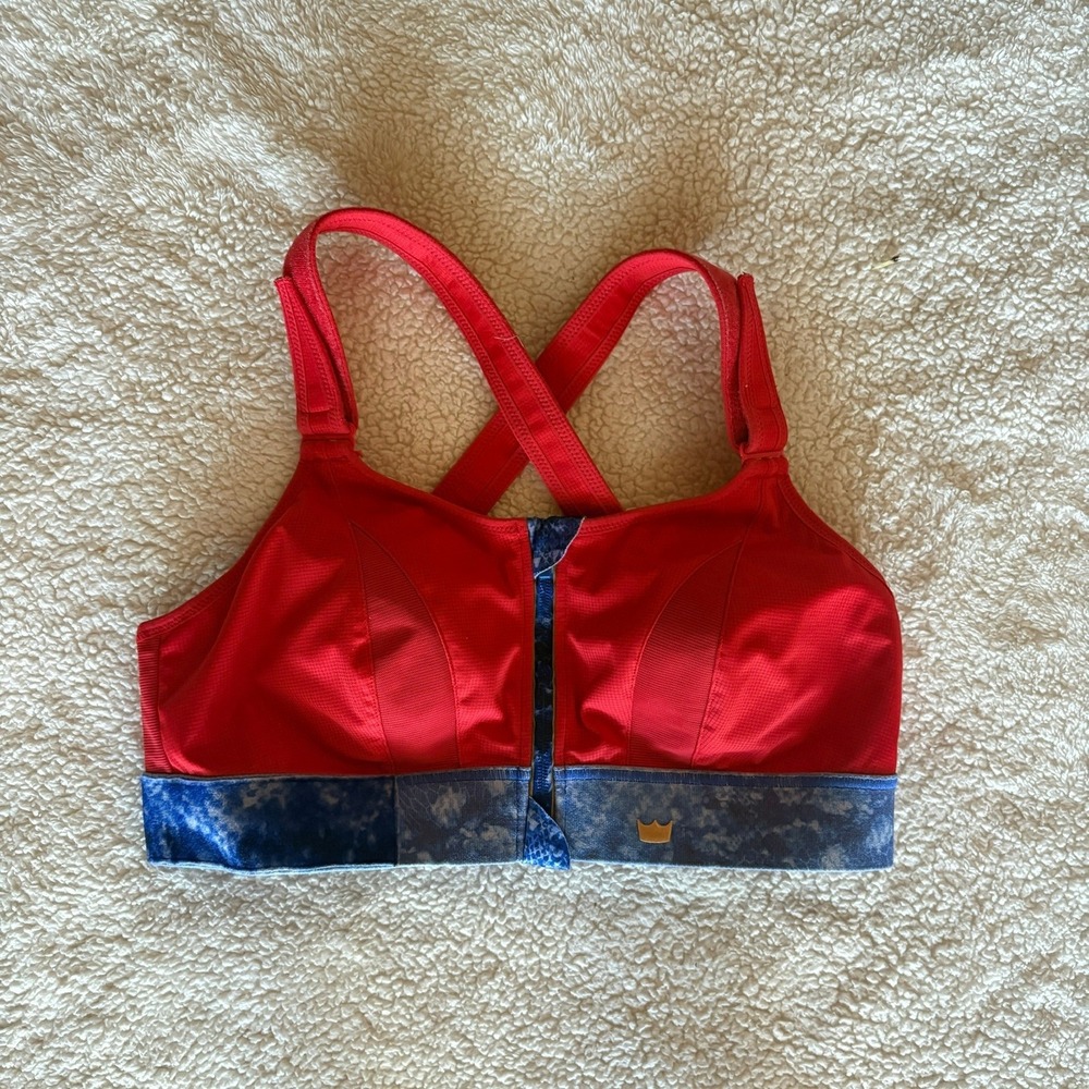 SHEFIT Ultimate High Impact Sports Bra No Size Red White Blue